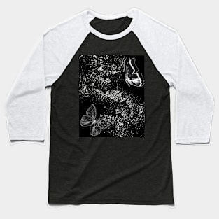 Black and White butterfly theme Baseball T-Shirt